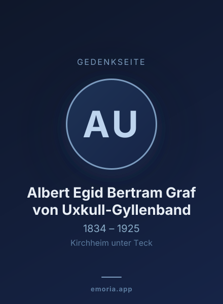 Gedenkportrait von Albert Egid Bertram Graf von Uxkull-Gyllenband