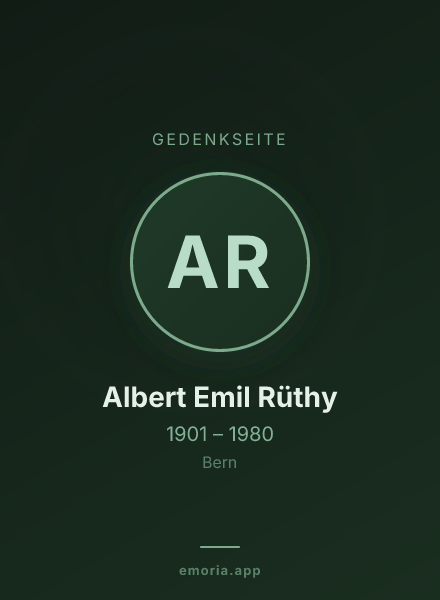 Gedenkportrait von Albert Emil Rüthy