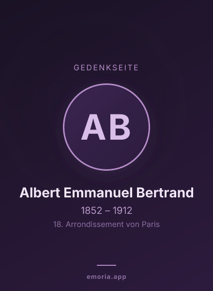 Gedenkportrait von Albert Emmanuel Bertrand