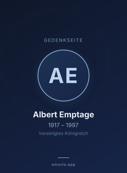 Gedenkportrait von Albert Emptage