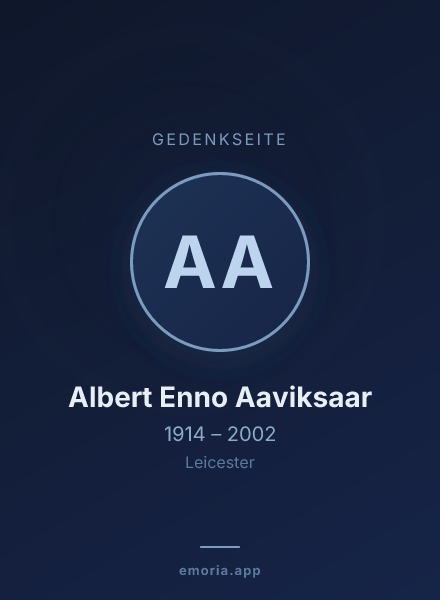 Gedenkportrait von Albert Enno Aaviksaar