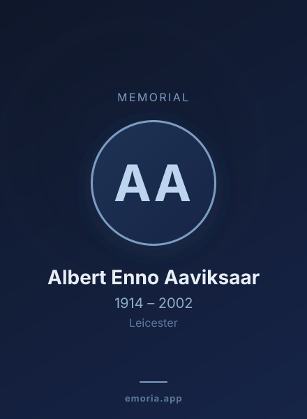 Memorial portrait of Albert Enno Aaviksaar