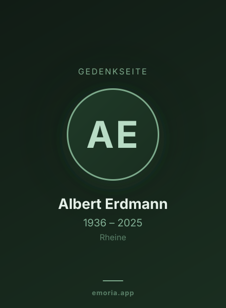 Gedenkportrait von Albert Erdmann