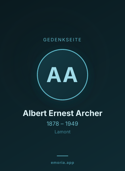 Gedenkportrait von Albert Ernest Archer
