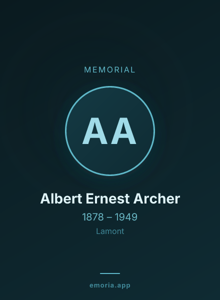 Memorial portrait of Albert Ernest Archer