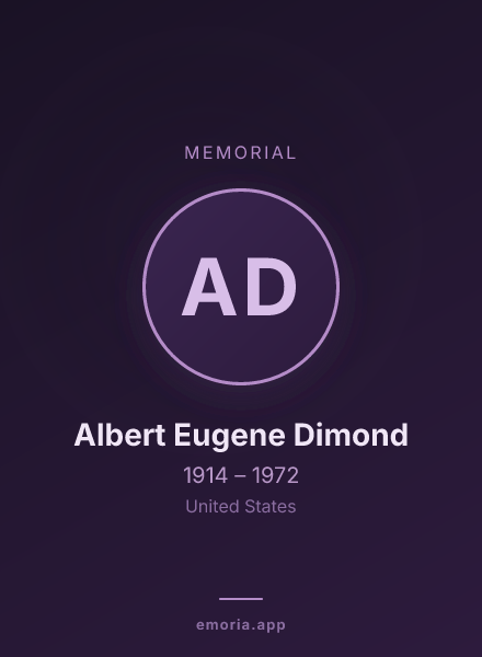 Memorial portrait of Albert Eugene Dimond
