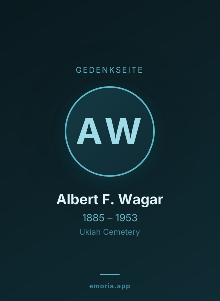 Gedenkportrait von Albert F. Wagar