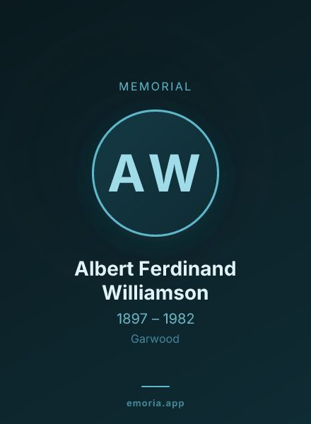 Memorial portrait of Albert Ferdinand Williamson