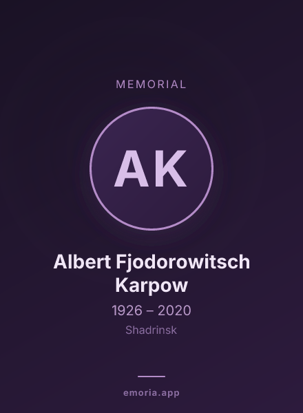 Memorial portrait of Albert Fjodorowitsch Karpow