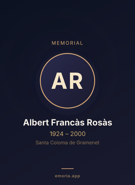 Memorial portrait of Albert Francàs Rosàs