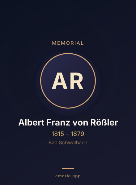 Memorial portrait of Albert Franz von Rößler