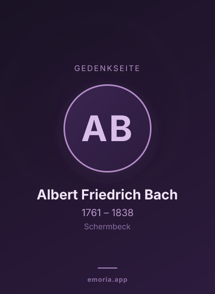 Gedenkportrait von Albert Friedrich Bach