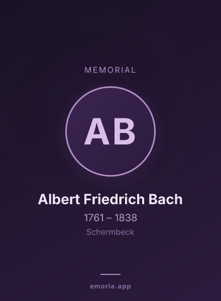Memorial portrait of Albert Friedrich Bach