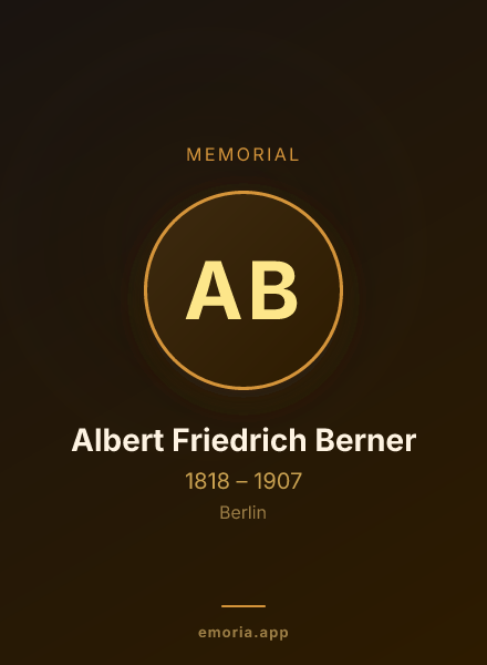 Memorial portrait of Albert Friedrich Berner