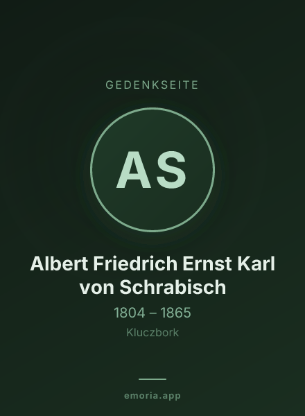 Gedenkportrait von Albert Friedrich Ernst Karl von Schrabisch