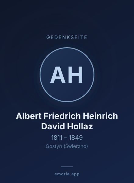 Gedenkportrait von Albert Friedrich Heinrich David Hollaz