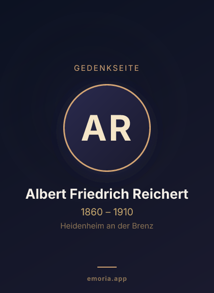 Gedenkportrait von Albert Friedrich Reichert