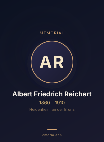 Memorial portrait of Albert Friedrich Reichert