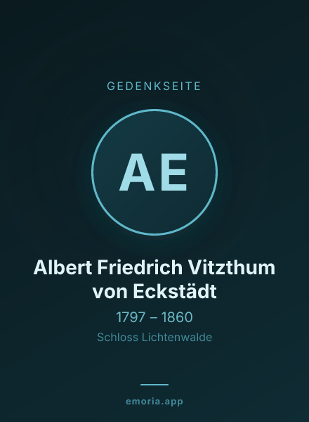 Gedenkportrait von Albert Friedrich Vitzthum von Eckstädt