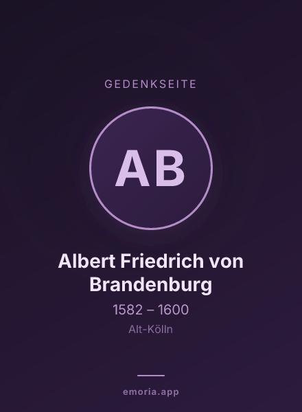 Gedenkportrait von Albert Friedrich von Brandenburg