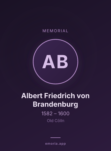 Memorial portrait of Albert Friedrich von Brandenburg
