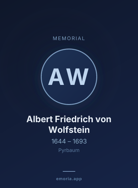Memorial portrait of Albert Friedrich von Wolfstein