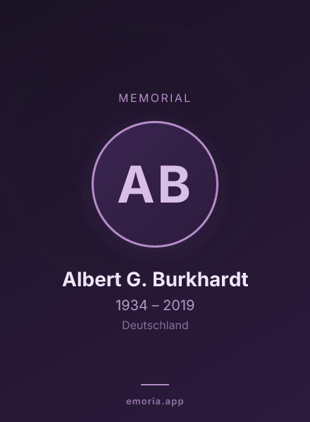 Memorial portrait of Albert G. Burkhardt