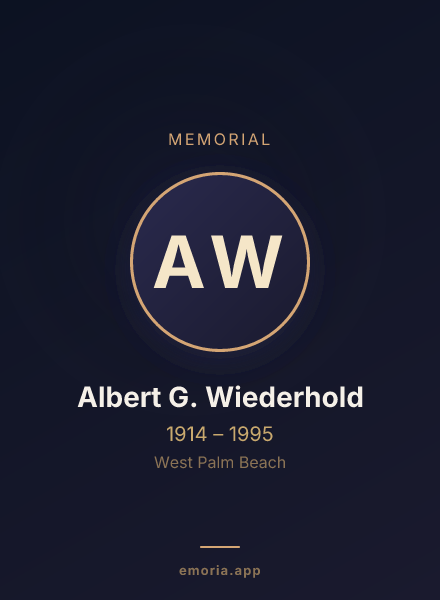 Memorial portrait of Albert G. Wiederhold