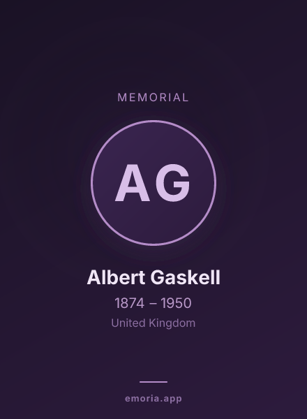 Memorial portrait of Albert Gaskell