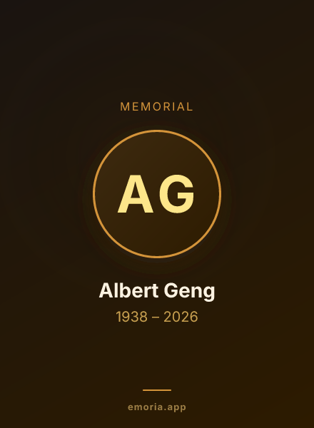 Memorial portrait of Albert Geng