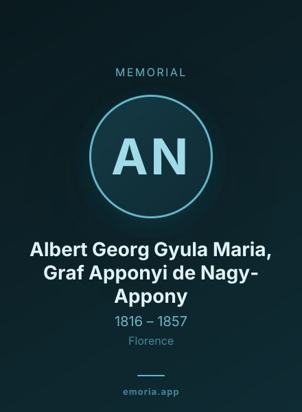 Memorial portrait of Albert Georg Gyula Maria, Graf Apponyi de Nagy-Appony