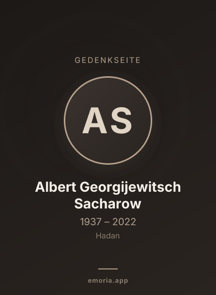 Gedenkportrait von Albert Georgijewitsch Sacharow