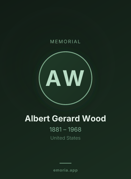 Memorial portrait of Albert Gerard Wood