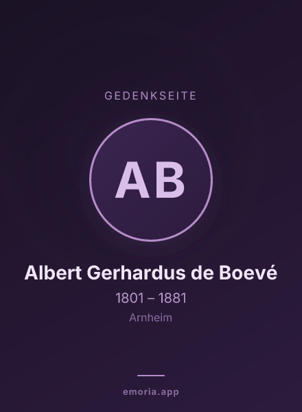Gedenkportrait von Albert Gerhardus de Boevé