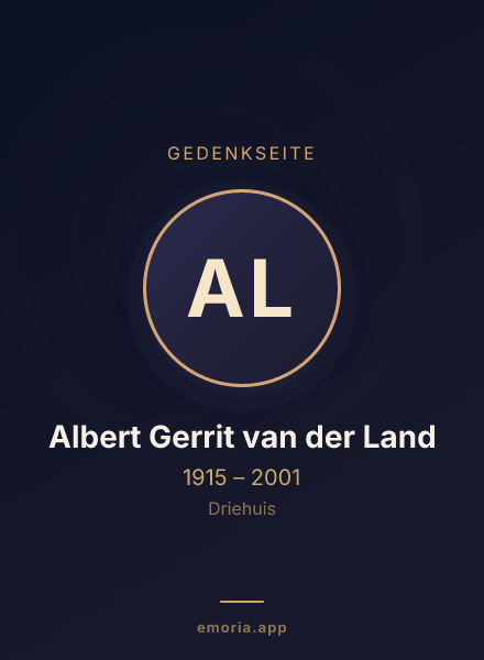 Gedenkportrait von Albert Gerrit van der Land