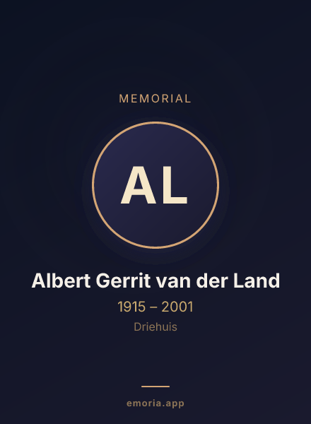 Memorial portrait of Albert Gerrit van der Land