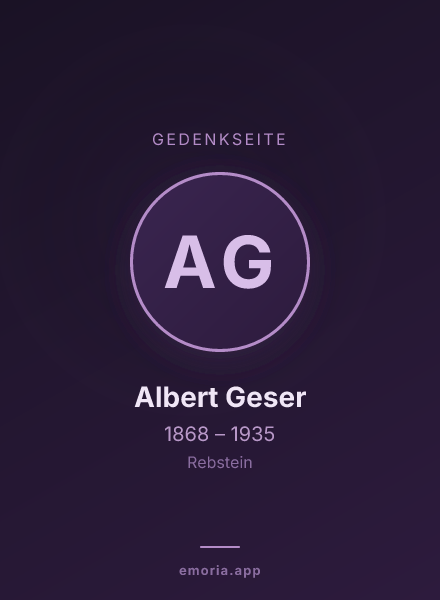 Gedenkportrait von Albert Geser