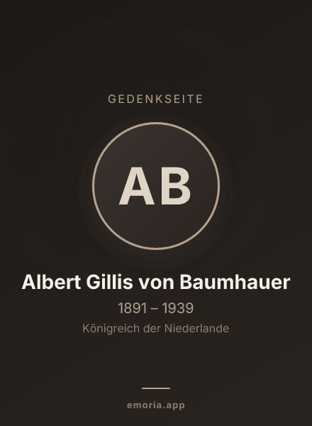 Gedenkportrait von Albert Gillis von Baumhauer