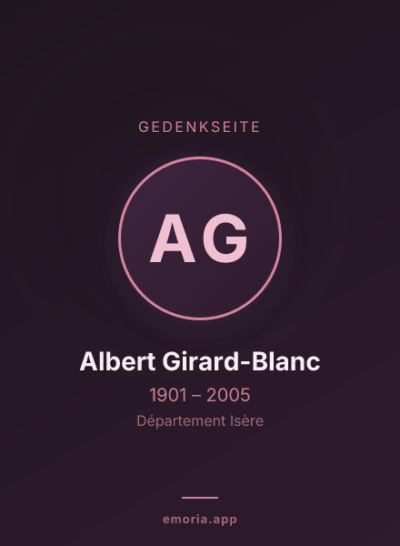 Gedenkportrait von Albert Girard-Blanc