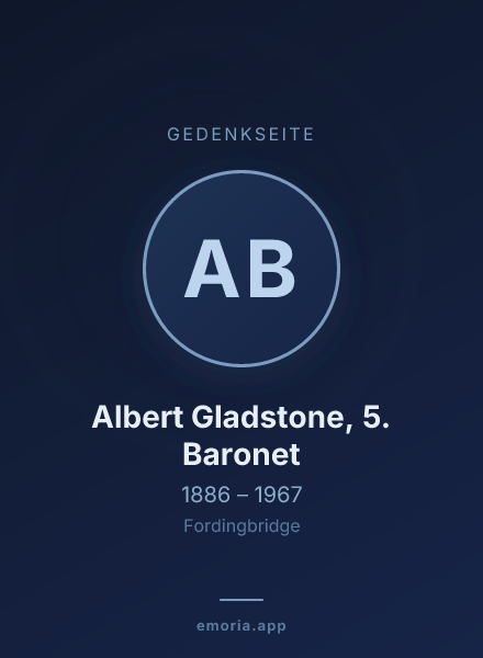 Gedenkportrait von Albert Gladstone, 5. Baronet