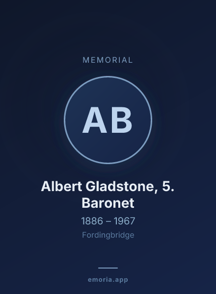 Memorial portrait of Albert Gladstone, 5. Baronet