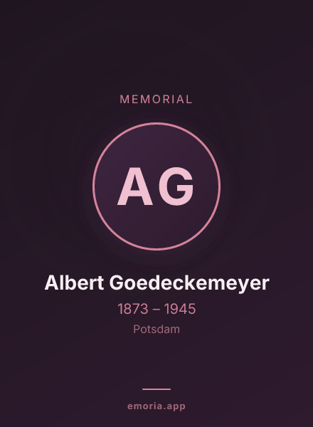 Memorial portrait of Albert Goedeckemeyer