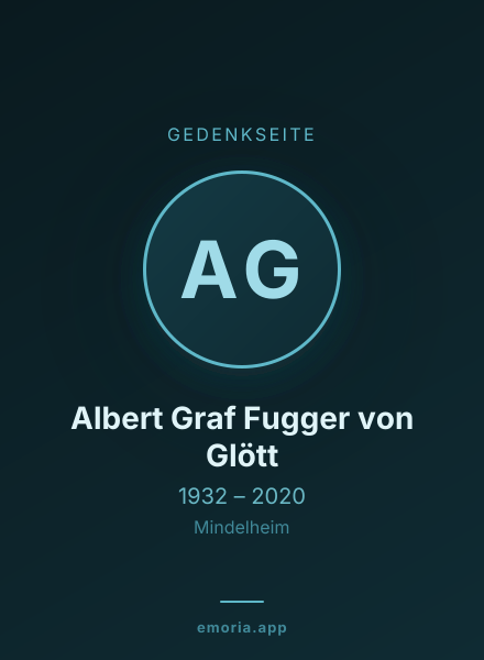 Gedenkportrait von Albert Graf Fugger von Glött