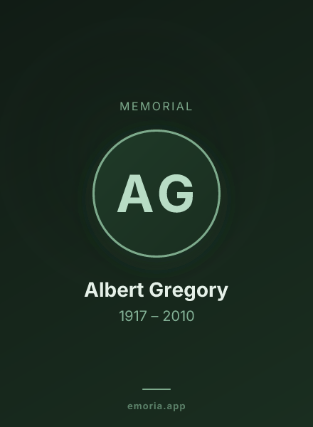 Memorial portrait of Albert Gregory