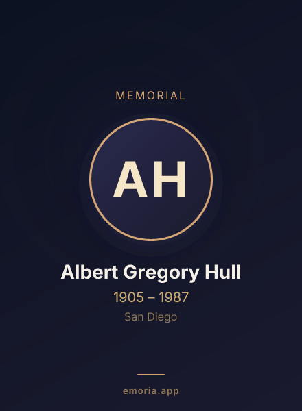 Memorial portrait of Albert Gregory Hull