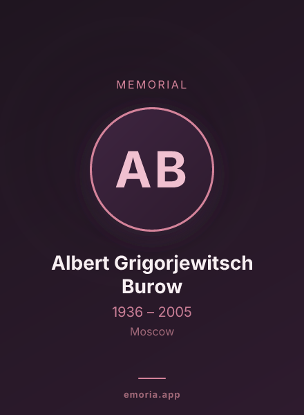 Memorial portrait of Albert Grigorjewitsch Burow