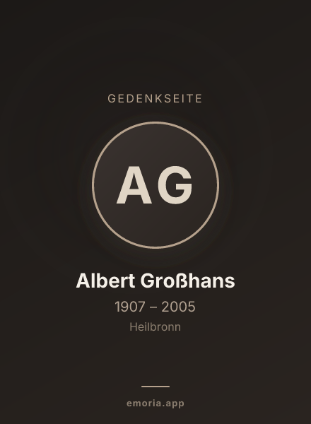 Gedenkportrait von Albert Großhans
