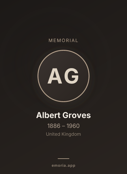 Memorial portrait of Albert Groves