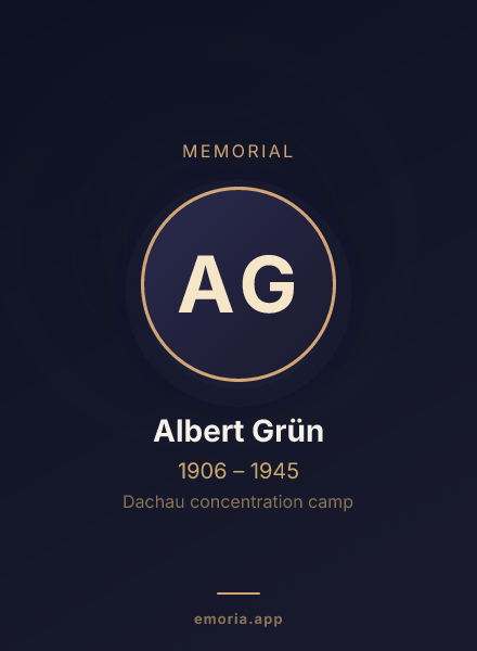 Memorial portrait of Albert Grün