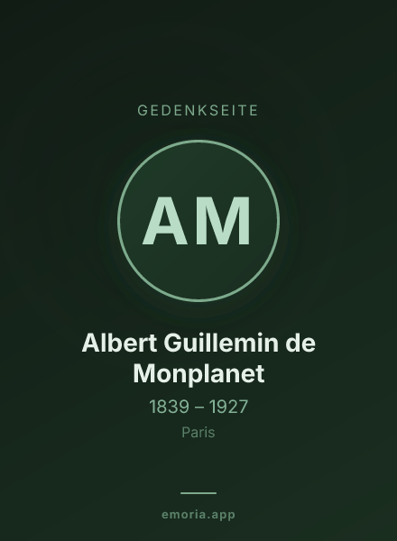 Gedenkportrait von Albert Guillemin de Monplanet